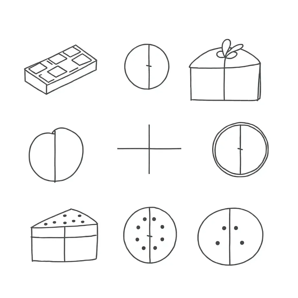 Pizza slice representing unit fractions