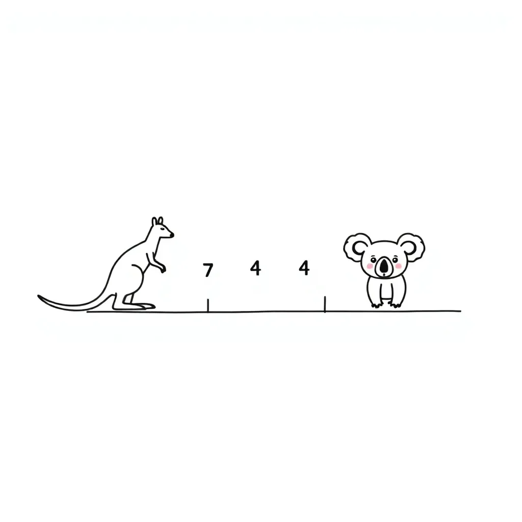 Number line with integers illustration