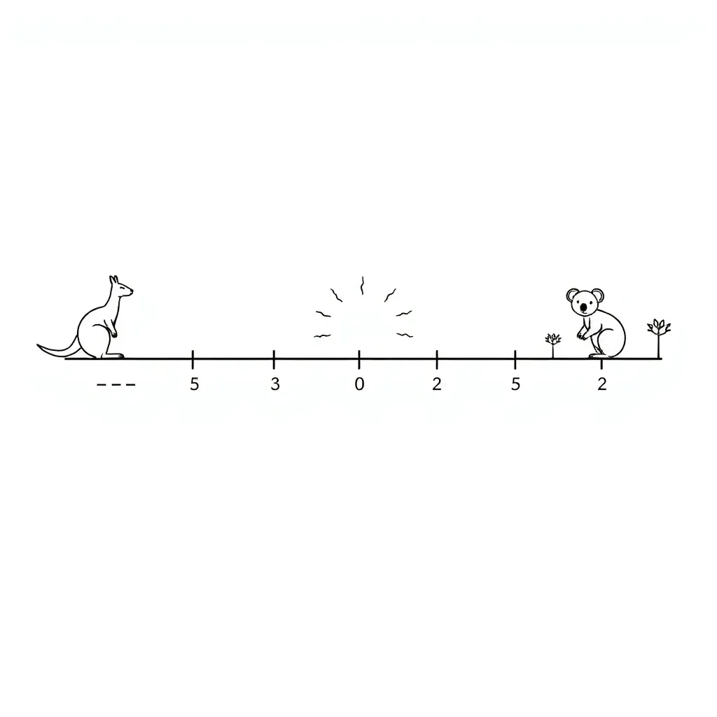 Number line with negative and positive numbers