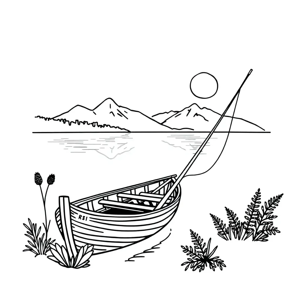 Child fishing by a creek with fishing rod