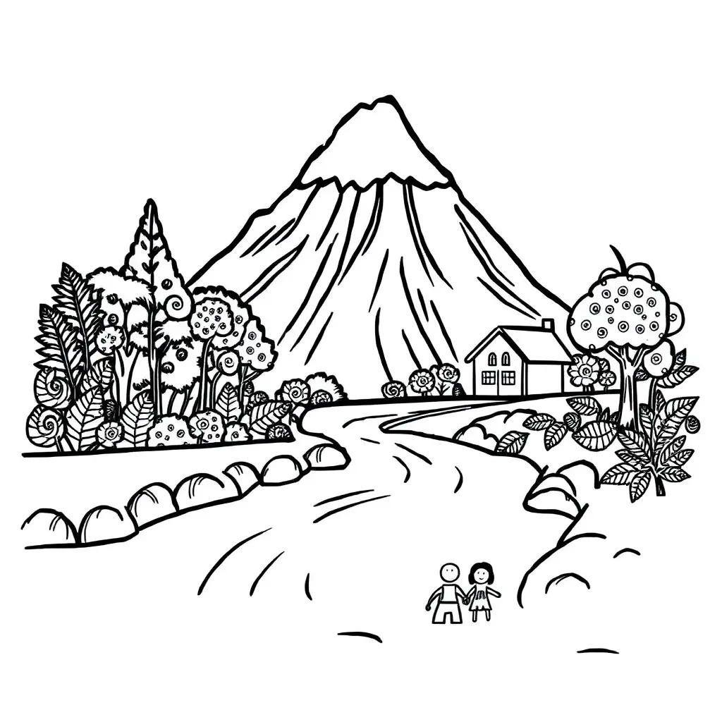 Māori cultural symbols and mountains