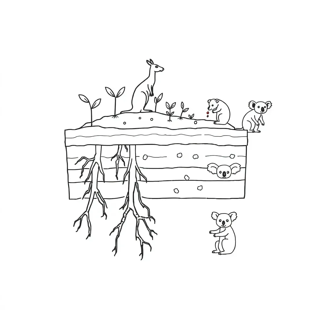 Different soil types illustration