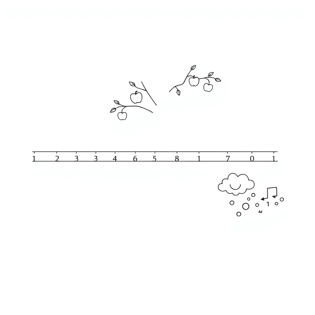 Number line with rational and irrational numbers