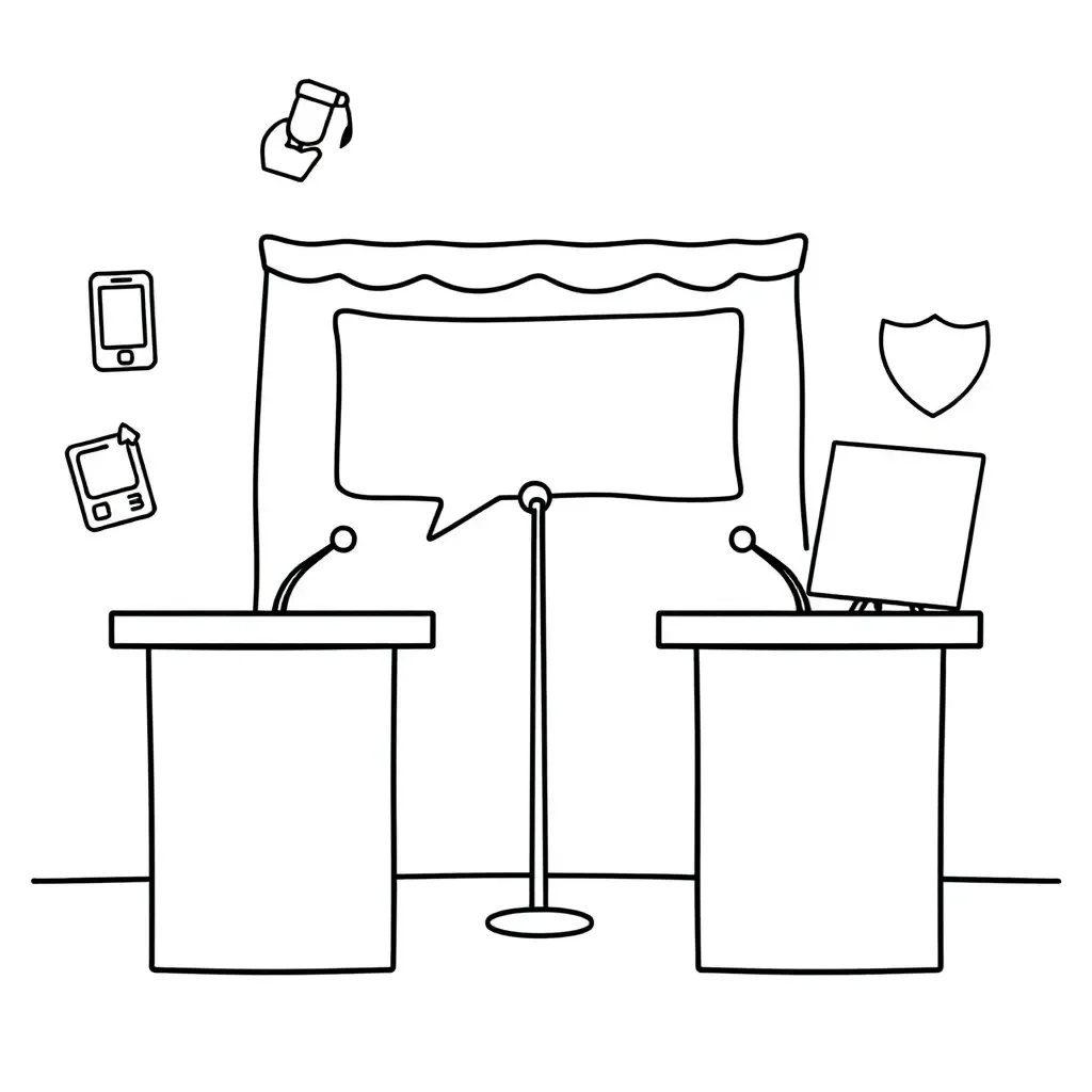 Social media debate illustration