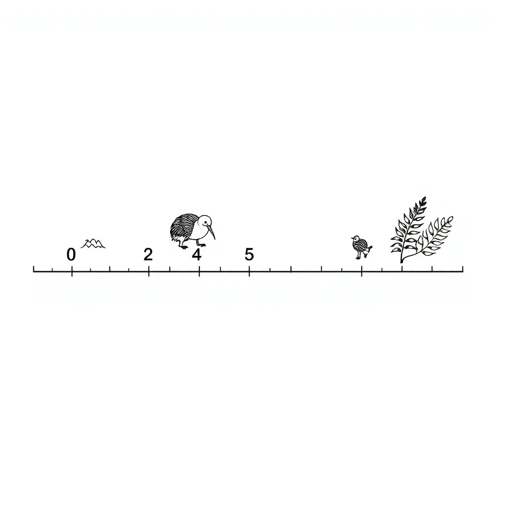Number line with decimal points illustration