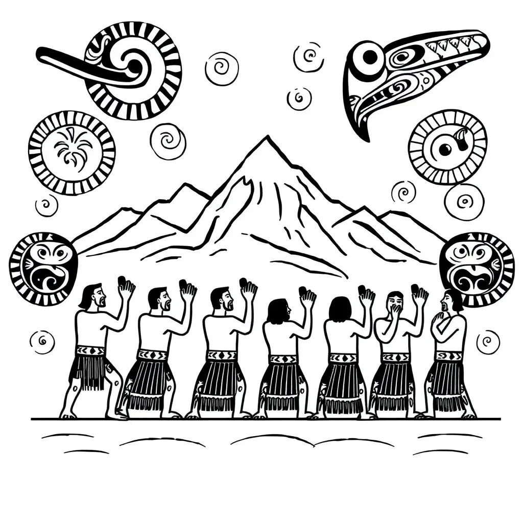 Haka performance illustration
