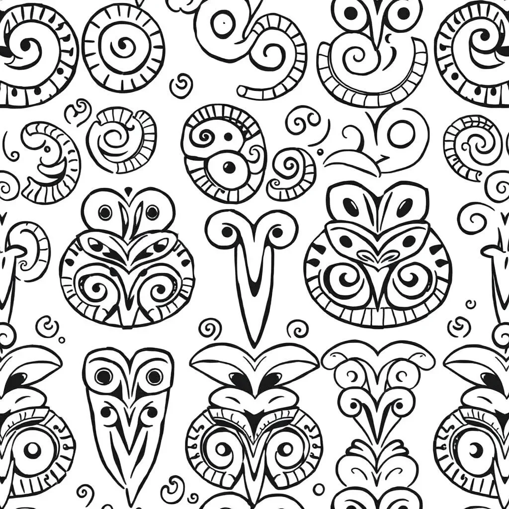 Colourful shapes in patterns