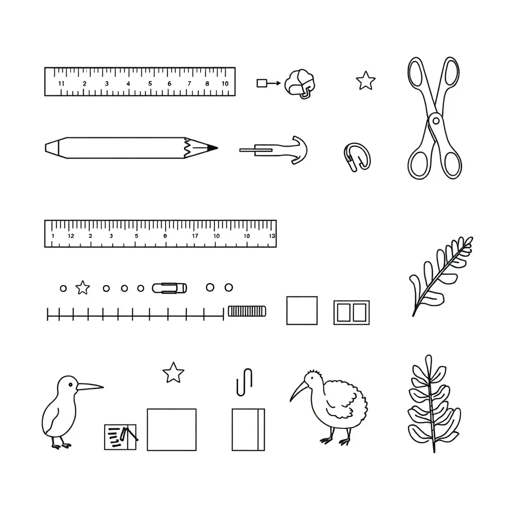 Paper clips and blocks for measuring
