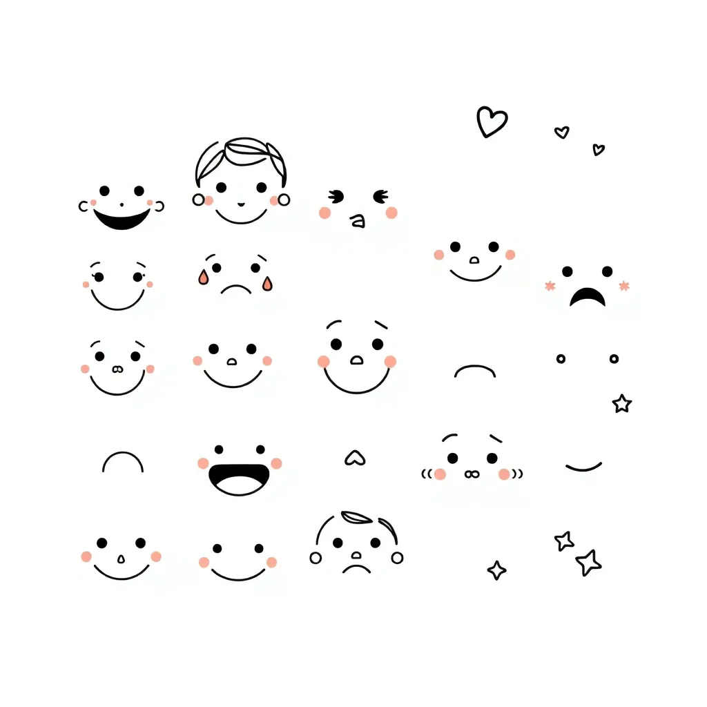 Happy and sad emoji faces