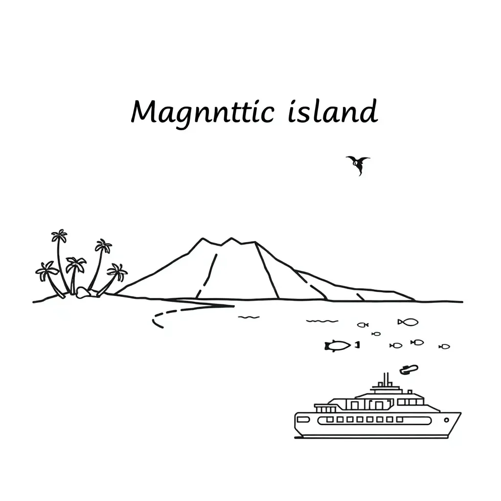 Map of Magnetic Island showing geographical features
