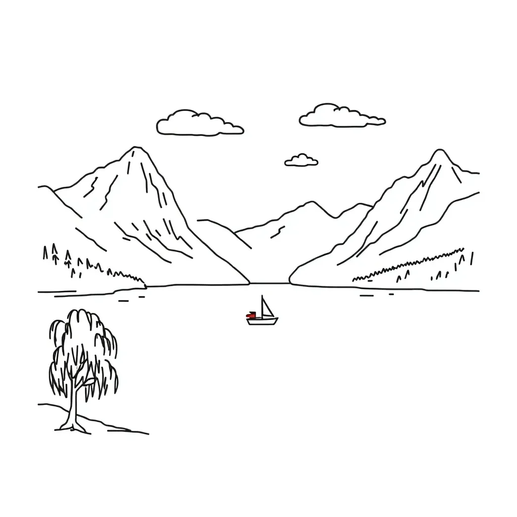 Mountain landscape illustration