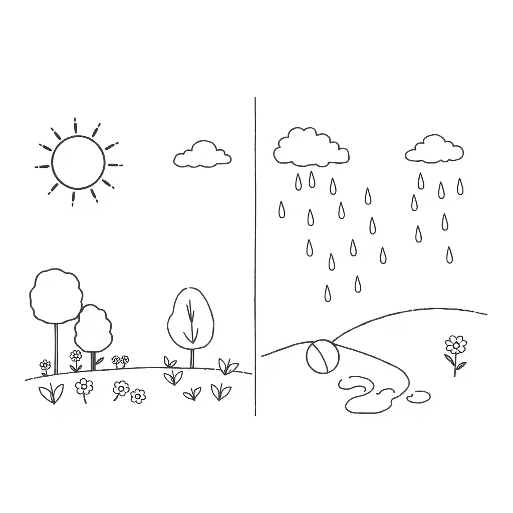 Antonyms worksheet illustration
