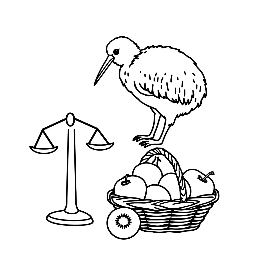 Balance scales with various objects