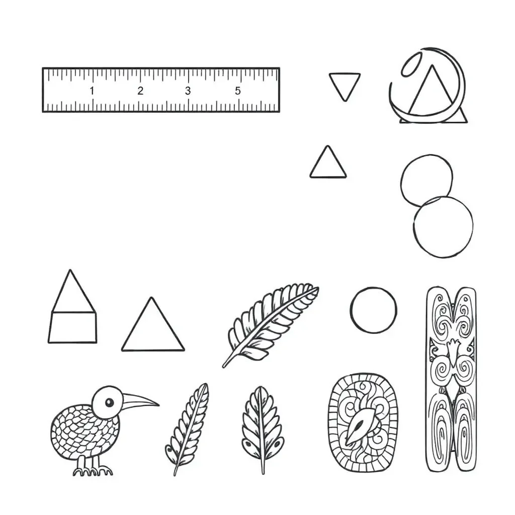 Measuring tools including ruler, scale, and measuring jug