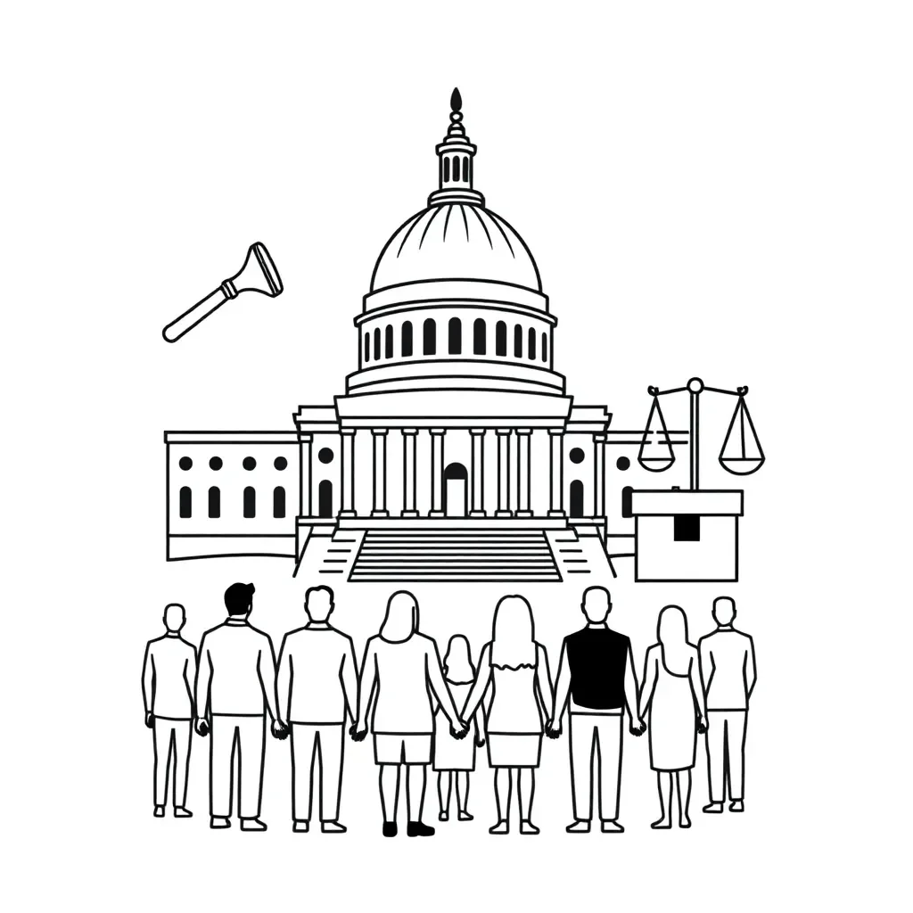 US Constitution and government symbols