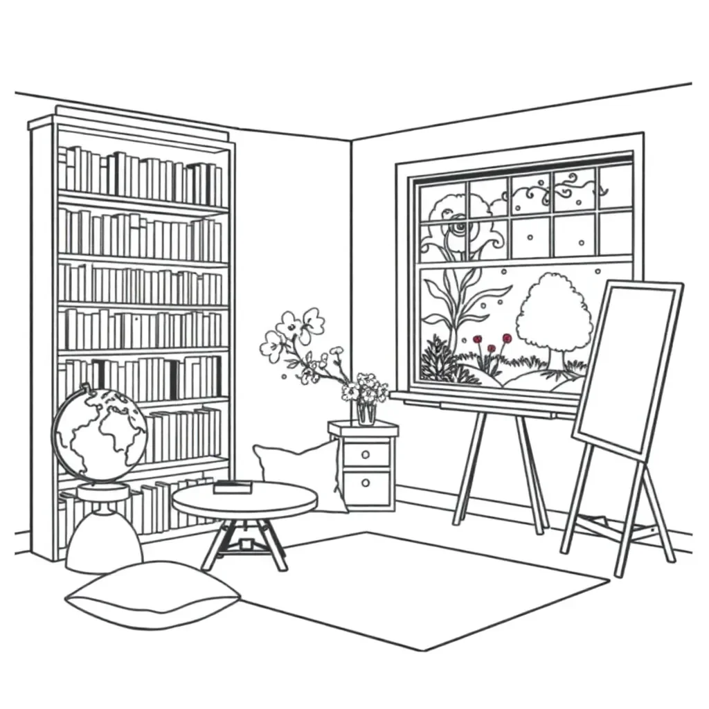 Child reading a descriptive story