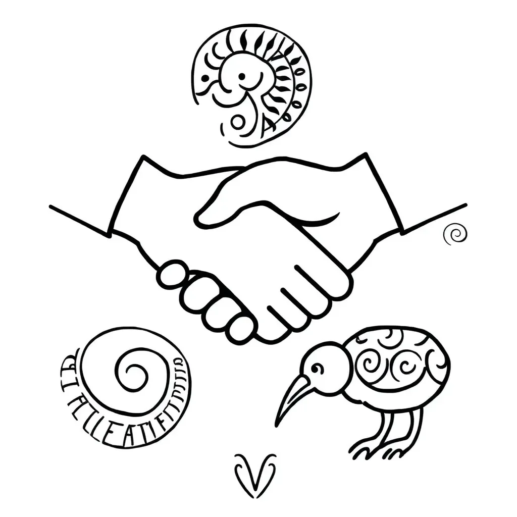 Treaty of Waitangi signing illustration