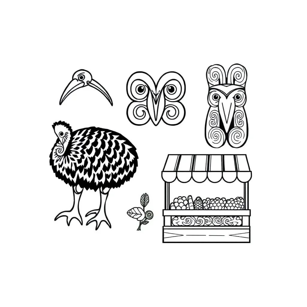 New Zealand trade and industry illustration