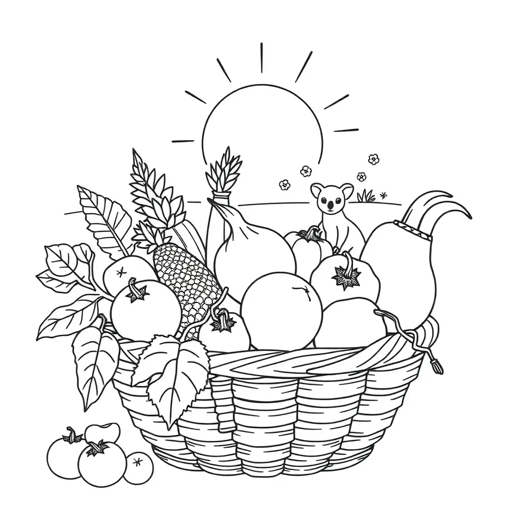Australian Guide to Healthy Eating food groups illustration