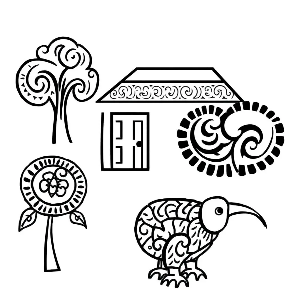Māori language learning illustration