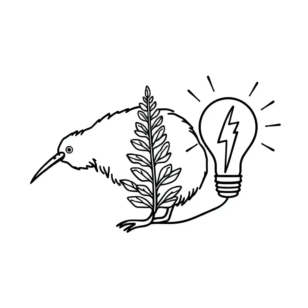 Lightning bolt and electrical circuit illustration