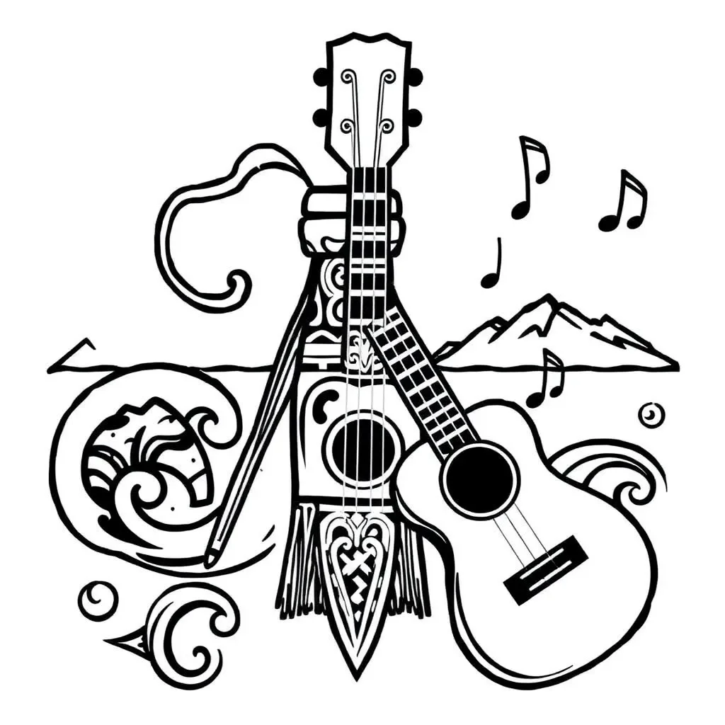 Musical notes and instruments
