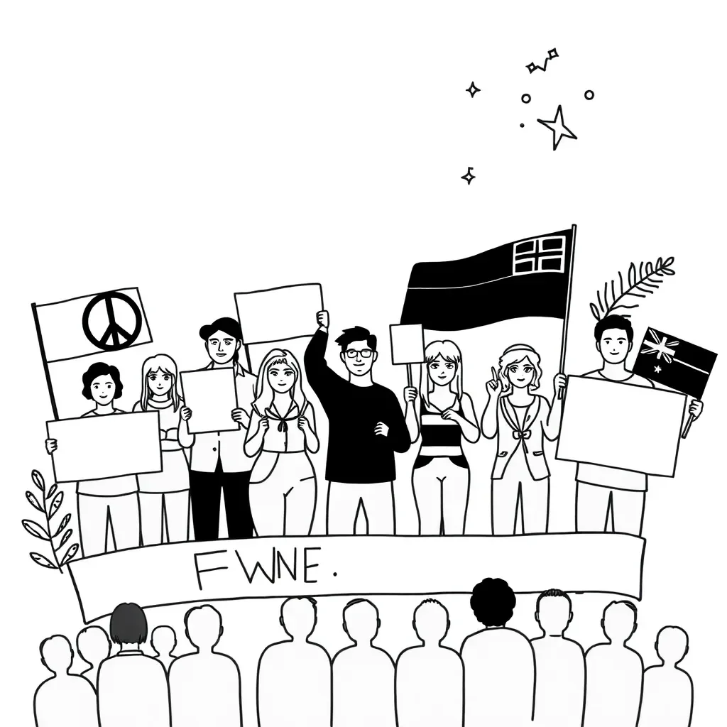 People holding protest signs