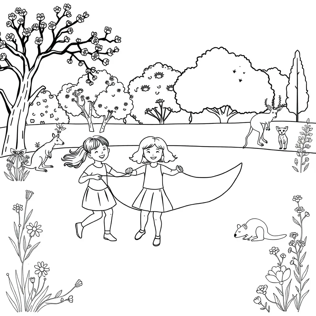 Student skipping with rope