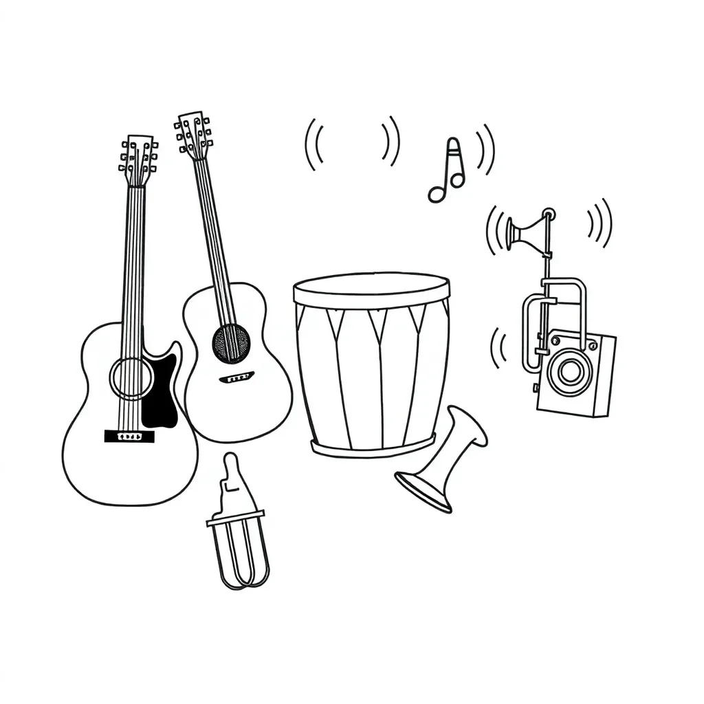 Musical instruments and vibrating objects