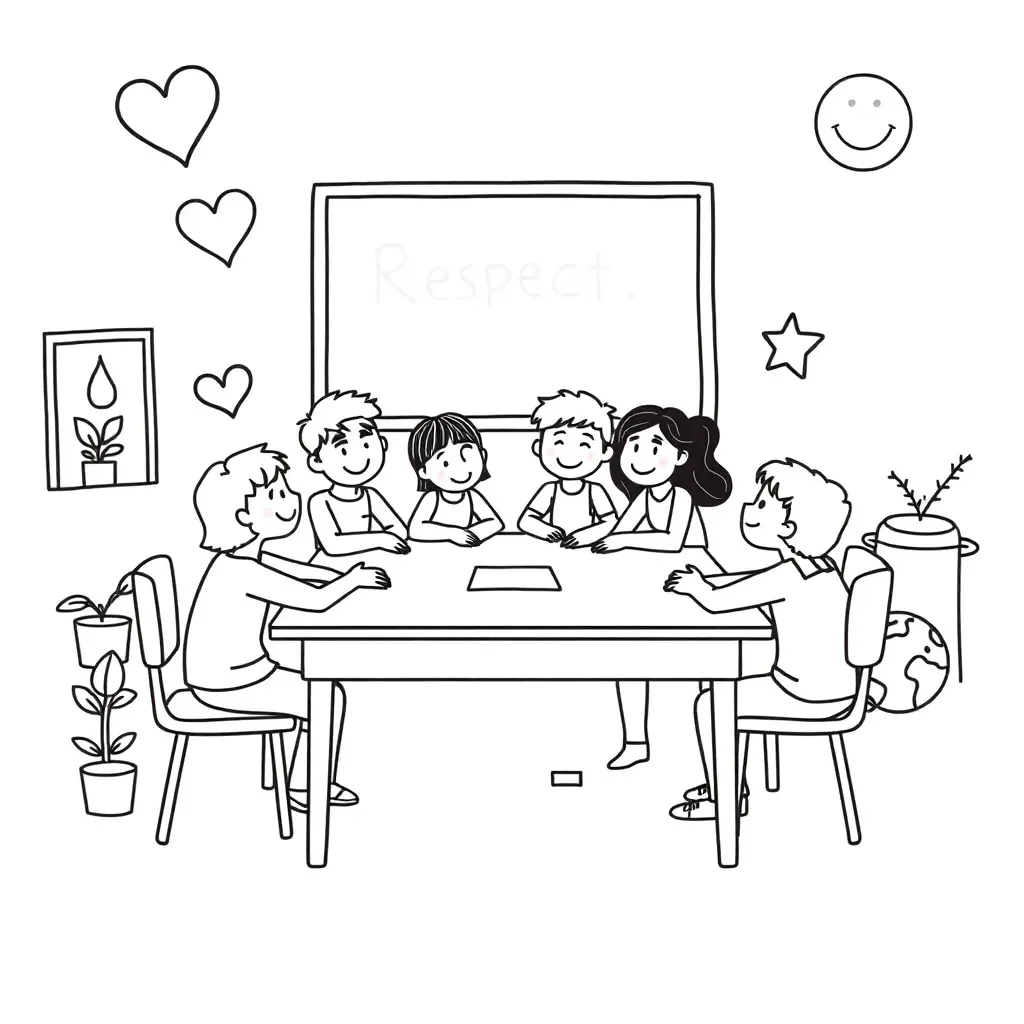 Students working together in classroom