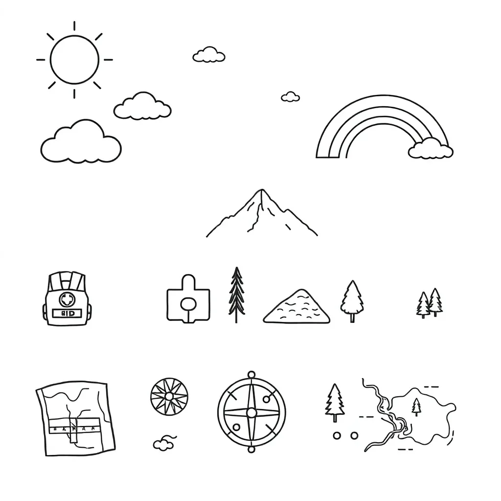 Compass and map illustration