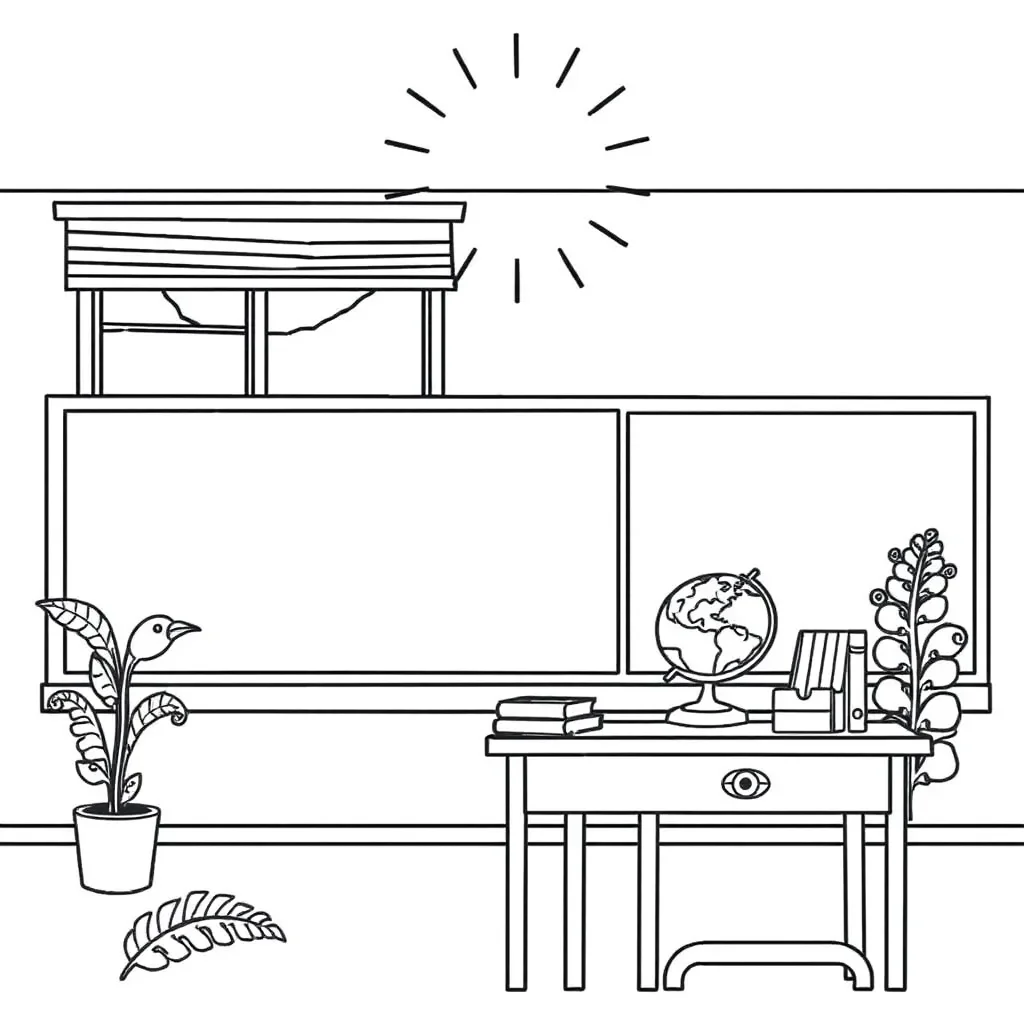 Teacher with students illustration