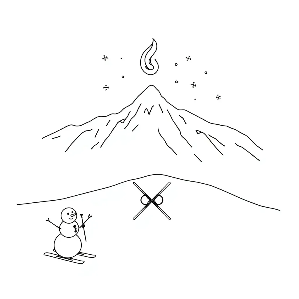 Winter Olympics athletes illustration