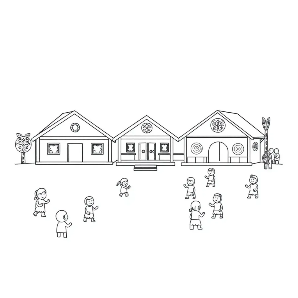 Māori cultural symbols and kura illustration