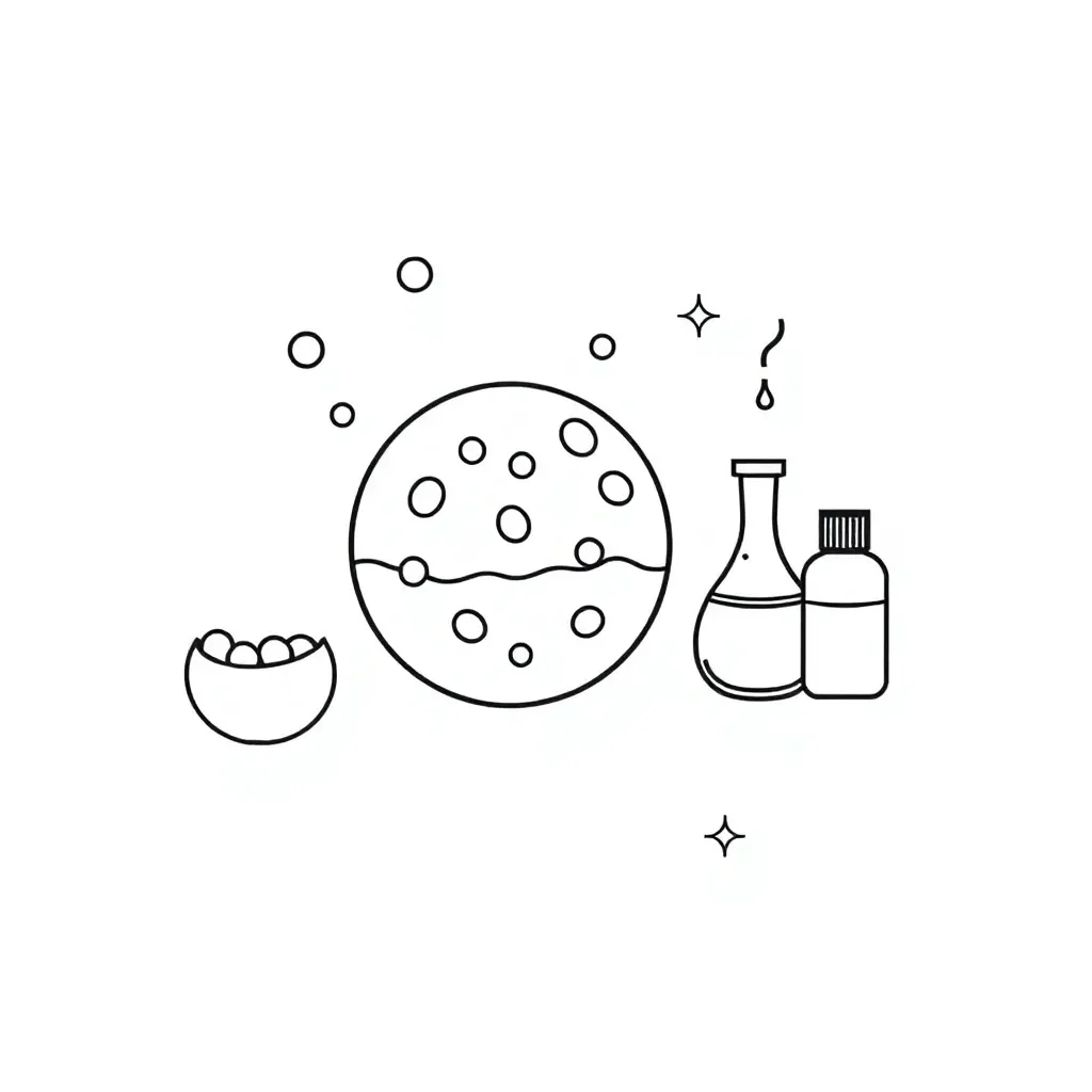 Bath bomb fizzing in water