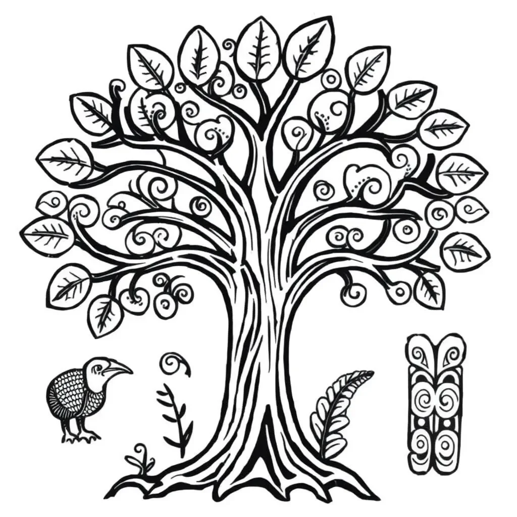 Diverse group of students around a tree