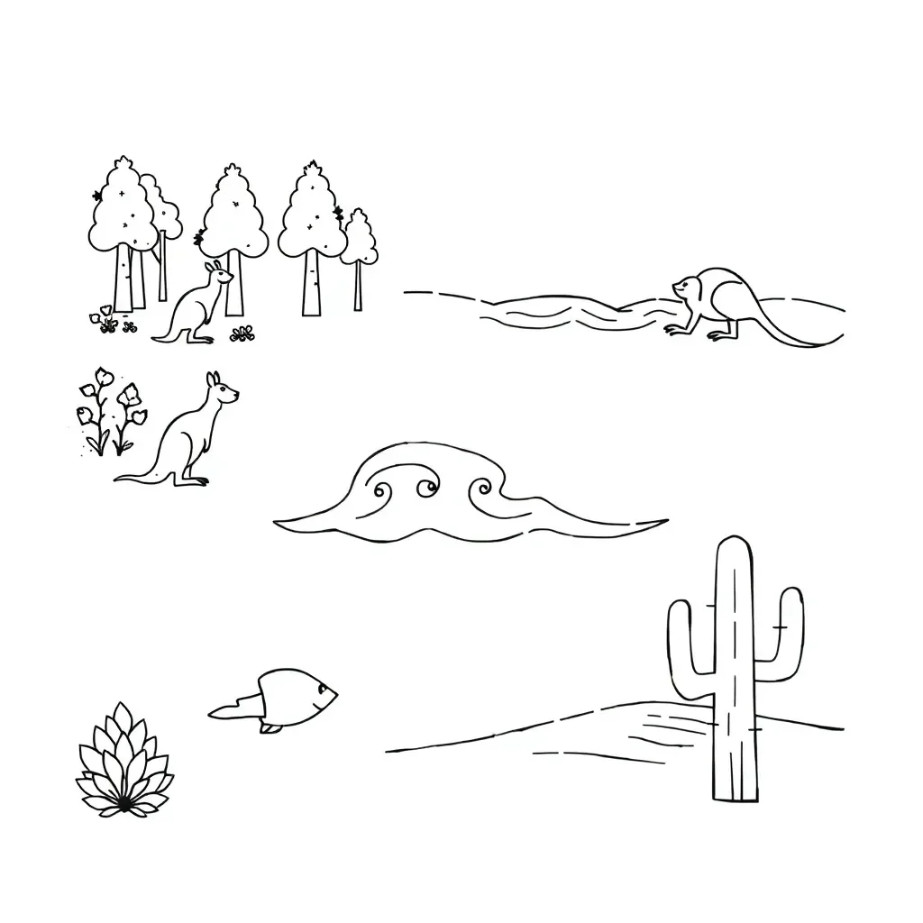 Animals in different habitats