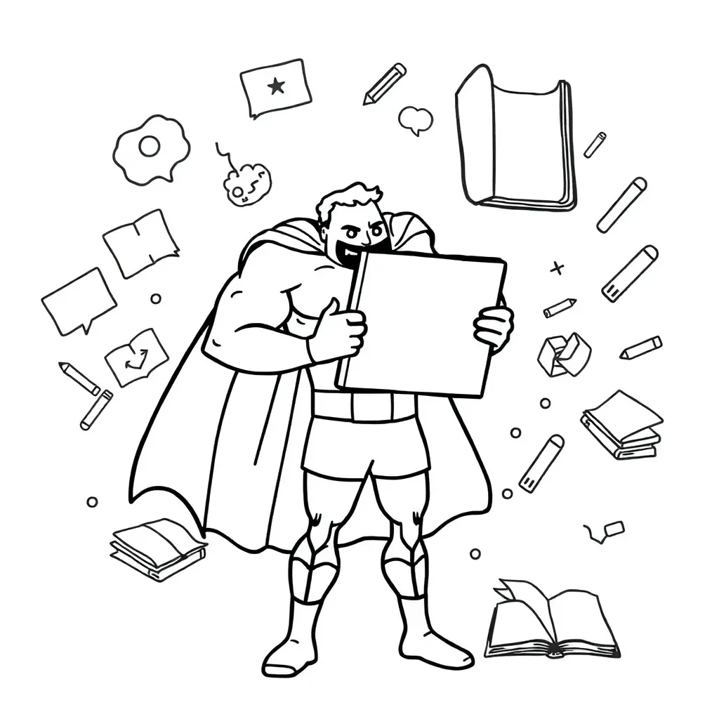 Strong words illustration