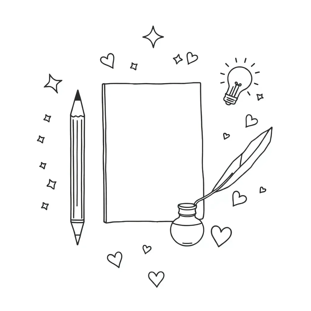 Student writing with illustrations