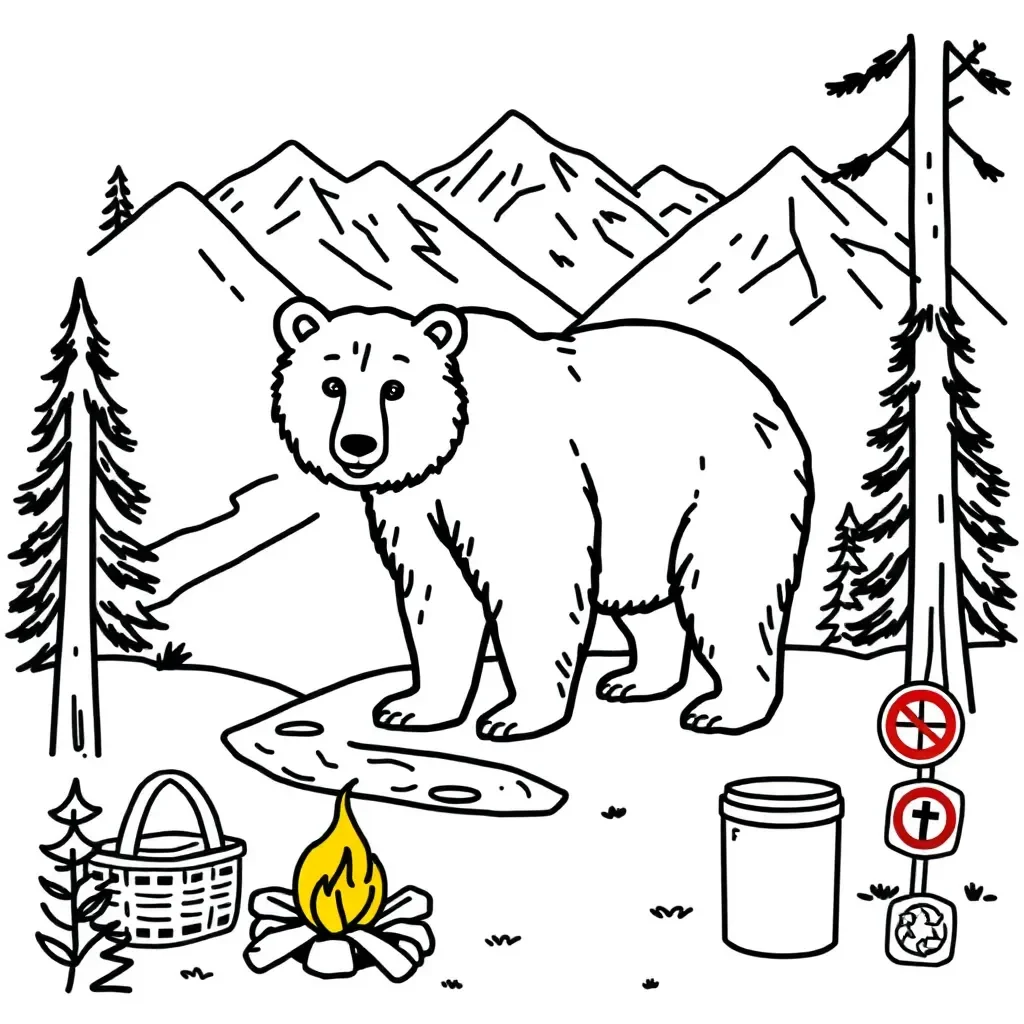 Grizzly bear in natural habitat