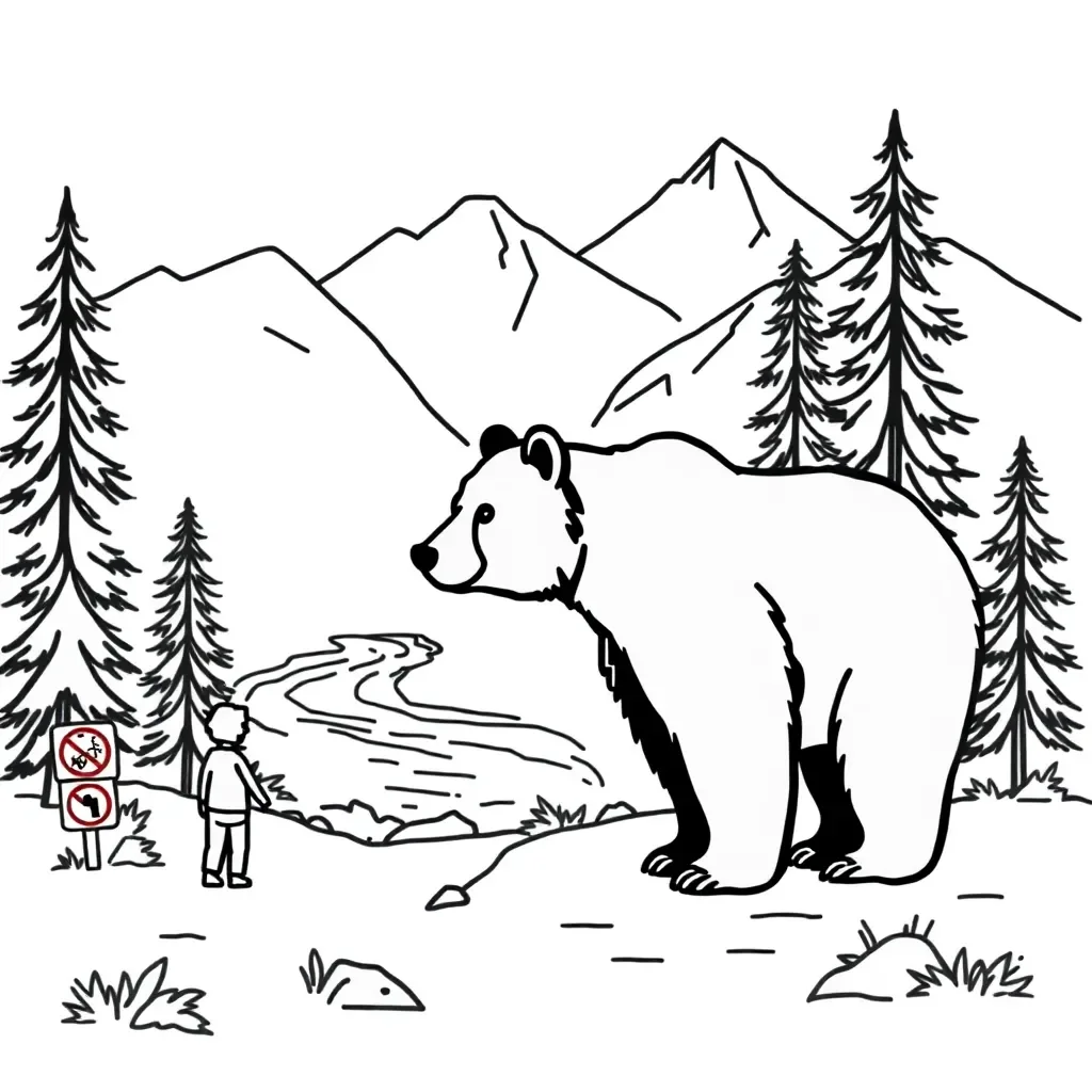Grizzly bear in forest