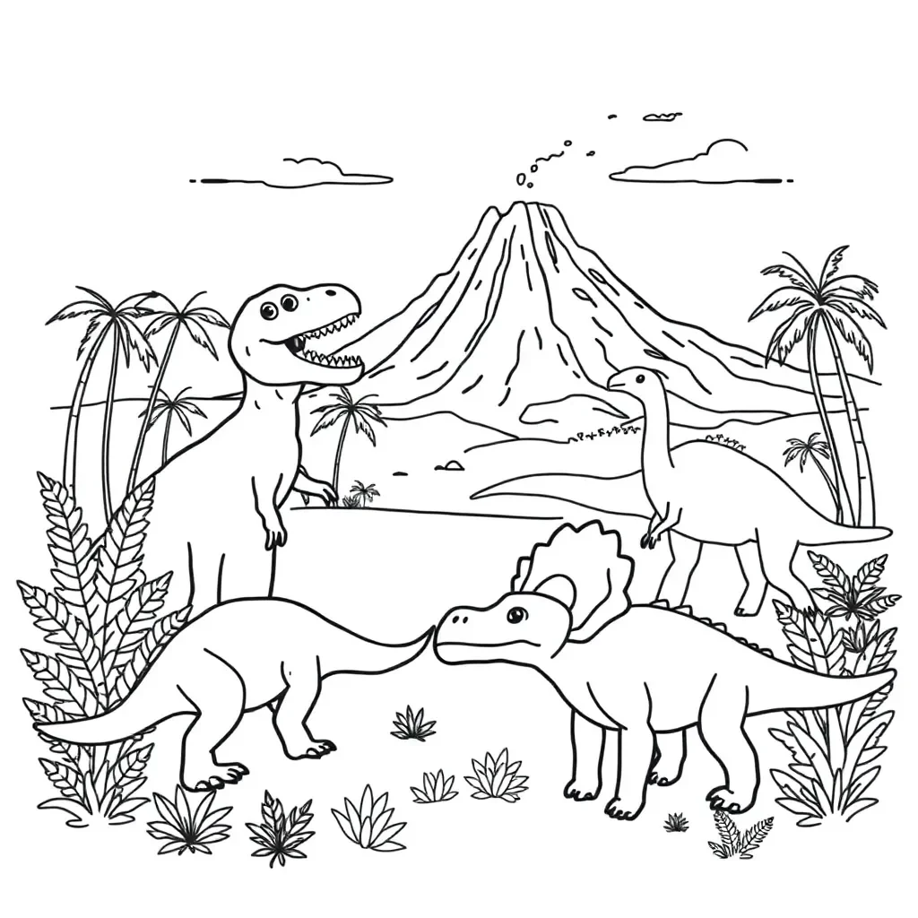 Friendly dinosaur illustration