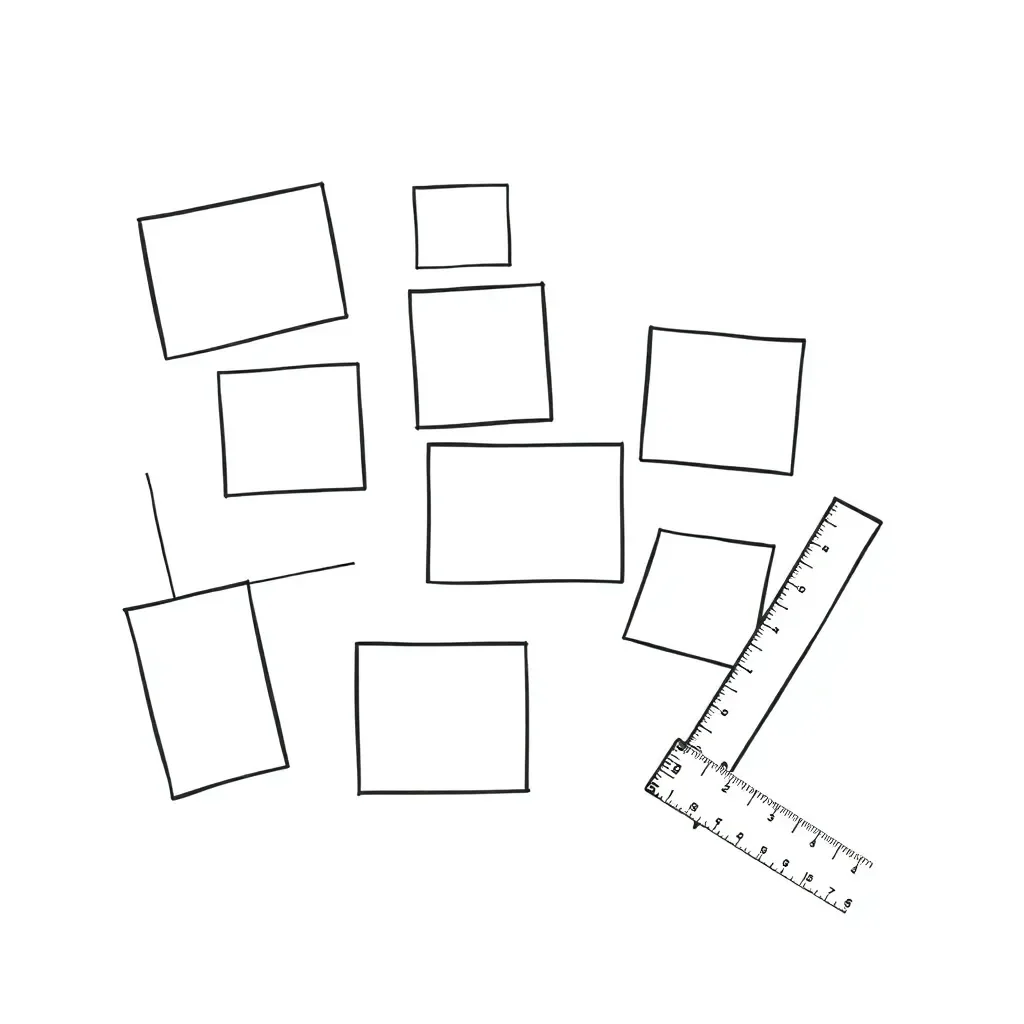 Rectangle and square shapes for perimeter practice