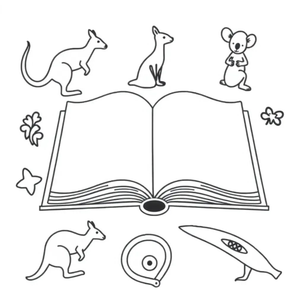Books and film reel illustration