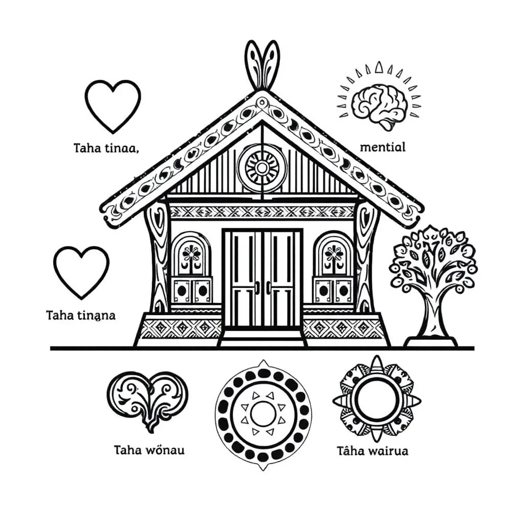 Te Whare Tapa Wha model illustration