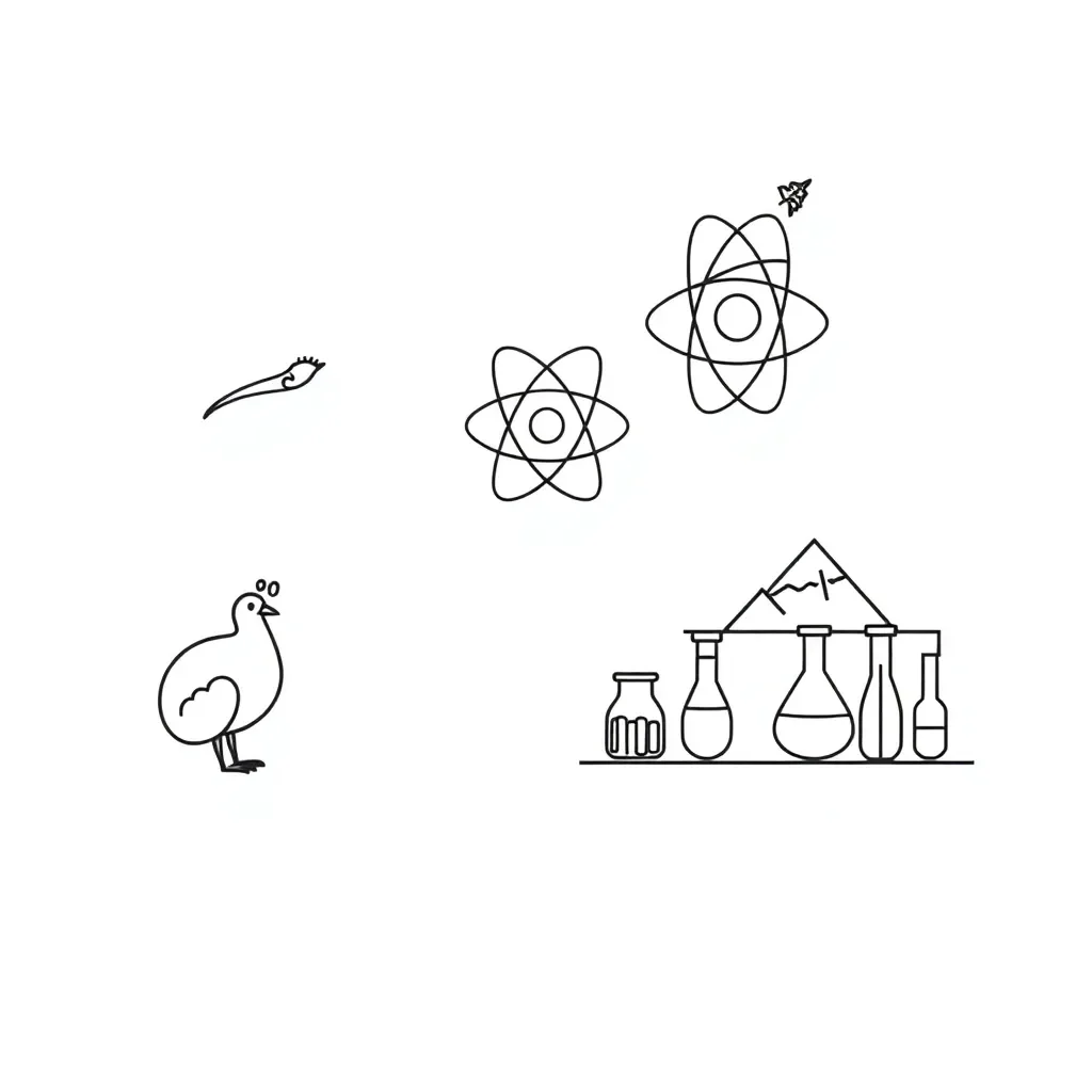 Ernest Rutherford and atomic model illustration