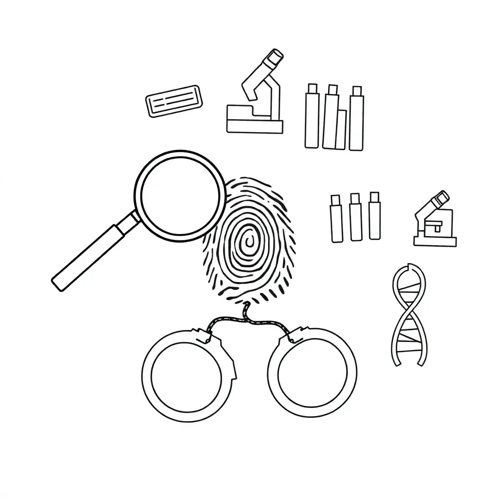 Crime scene investigation illustration