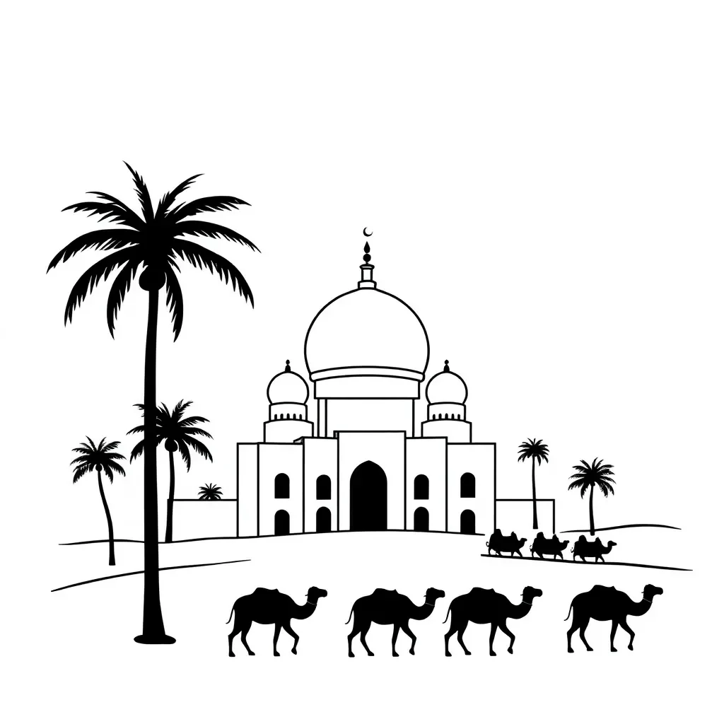 Islamic crescent moon and star symbol