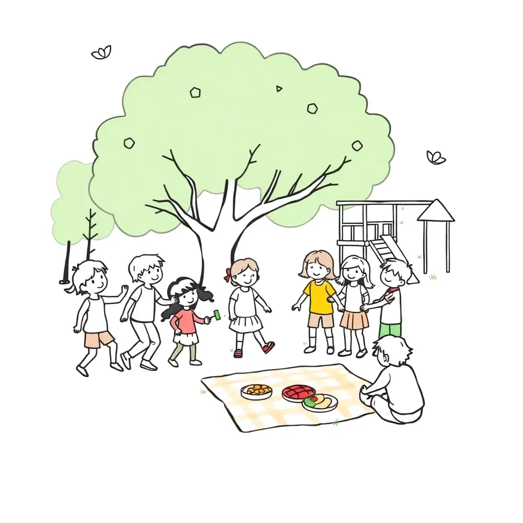 Students working together in a community setting