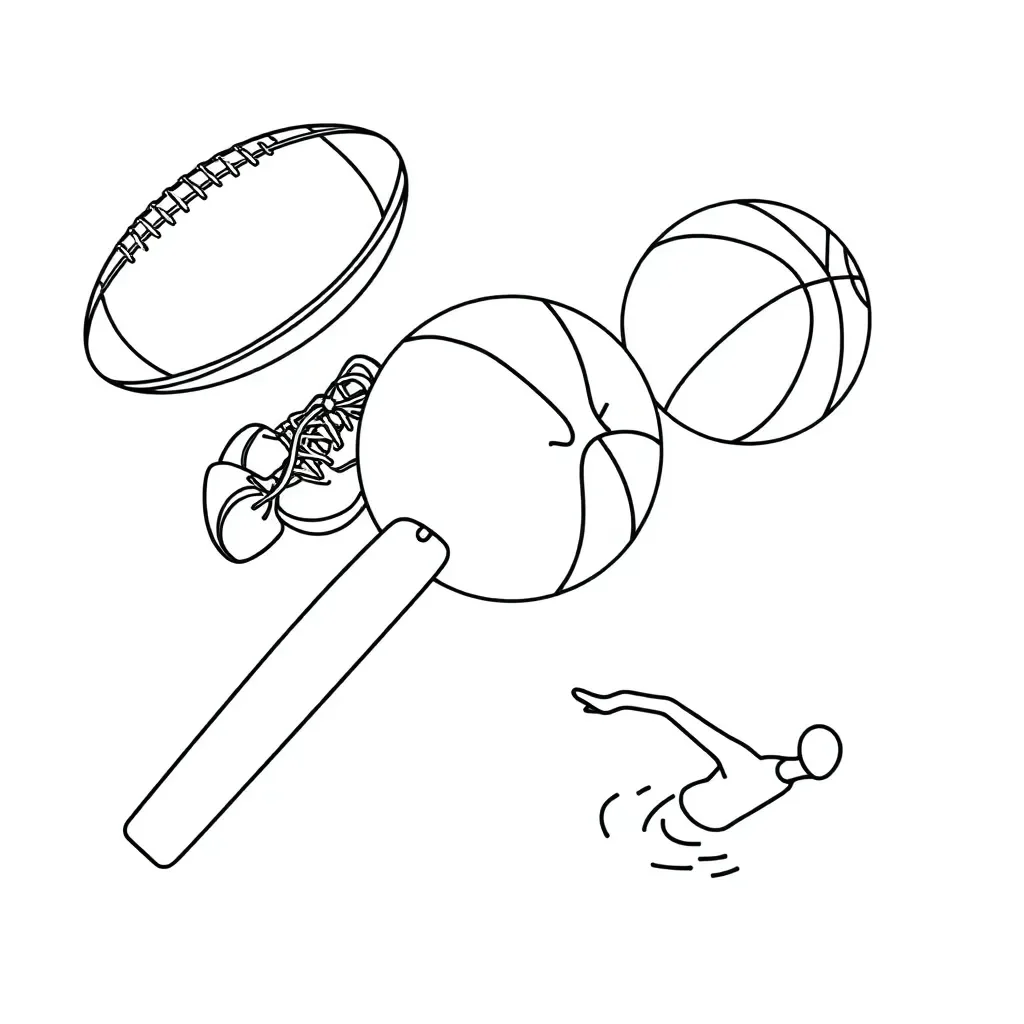 Sports science illustration showing biomechanics, anatomy and psychology